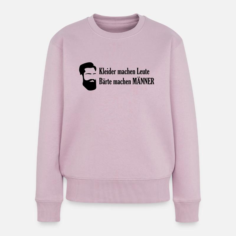 Kleider machen Leute Bärte machen Männer - Frauen Premium Bio Pullover - Altrosa