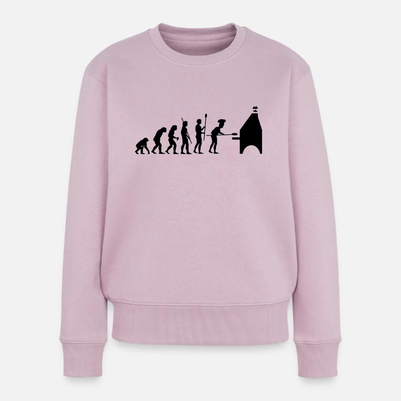 evolution pizza - Pull Premium bio Femme - rose poudré
