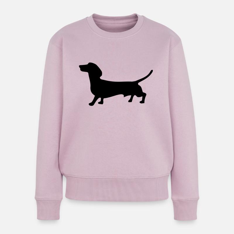 dackel - Frauen Premium Bio Pullover - Altrosa