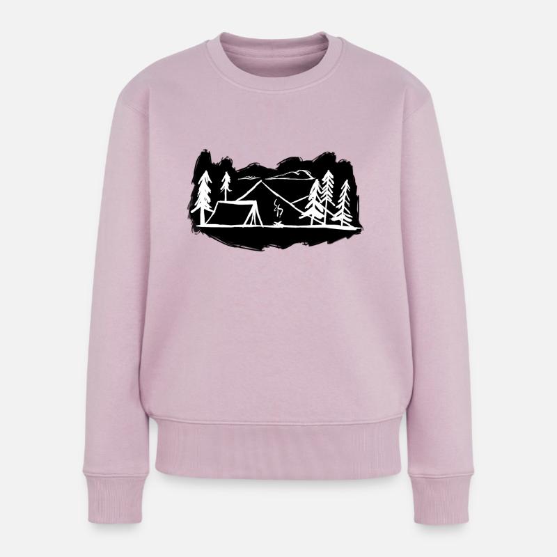 Camping - Frauen Premium Bio Pullover - Altrosa