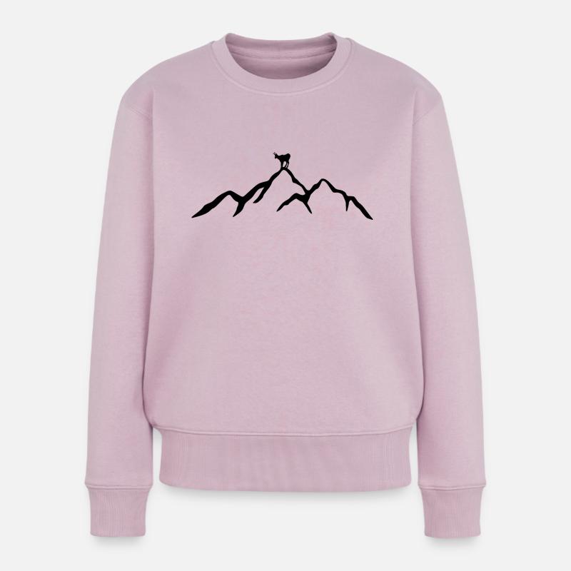 Berg mit Gams - Frauen Premium Bio Pullover - Altrosa