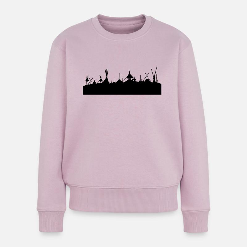 Tent Skyline - Frauen Premium Bio Pullover - Altrosa
