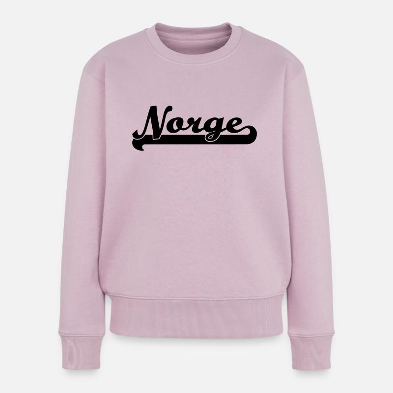 norge Schrift - Frauen Premium Bio Pullover - Altrosa