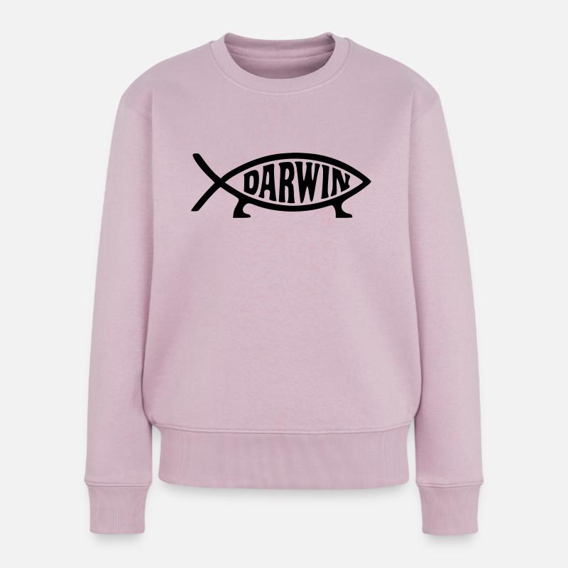 Darwin fish - Frauen Premium Bio Pullover - Altrosa