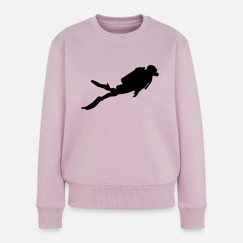 Plongée - Plongeur - Plongée - Pull Premium bio Femme - rose poudré
