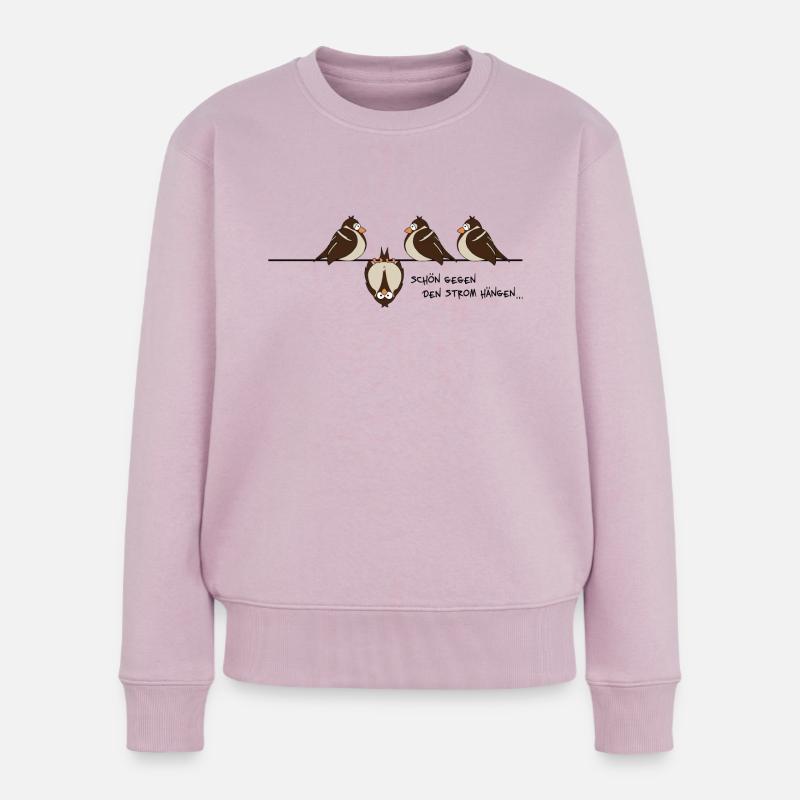 Spatz 'gegen den Strom' - Frauen Premium Bio Pullover - Altrosa