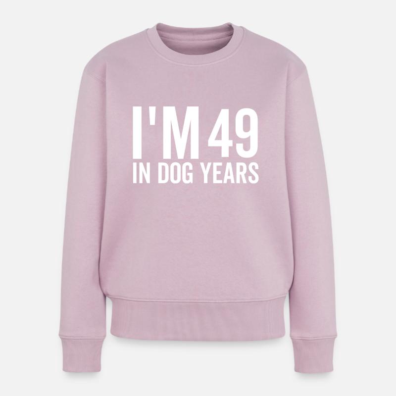 Ich bin 49 in Hundejahren - Frauen Premium Bio Pullover - Altrosa