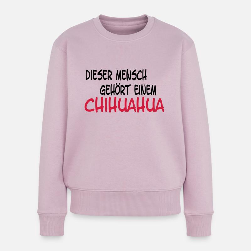 mensch chihuahua - Frauen Premium Bio Pullover - Altrosa