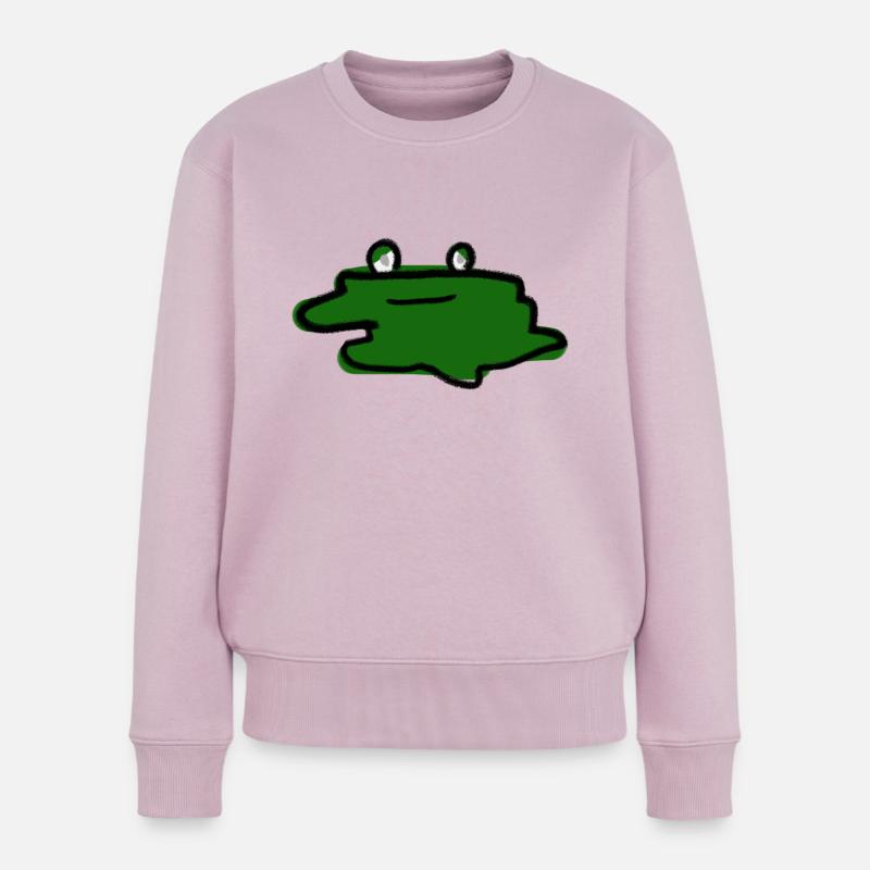 Flachfrosch - Frauen Premium Bio Pullover - Altrosa