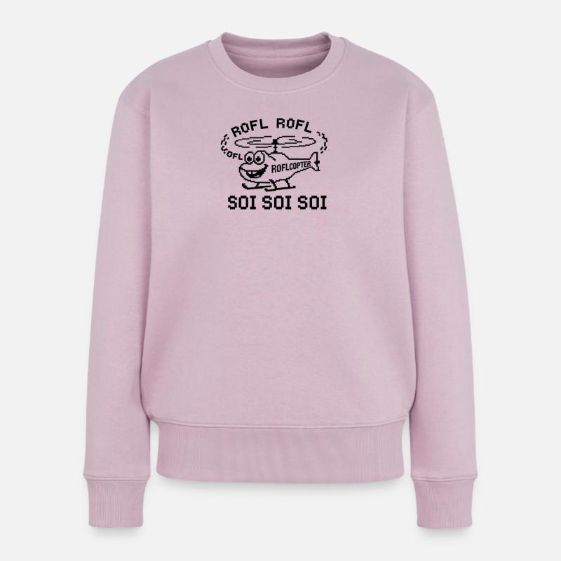 Roflcopter Meme - Frauen Premium Bio Pullover - Altrosa