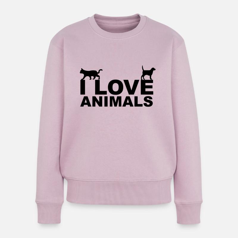 Animals - Pull Premium bio Femme - rose poudré