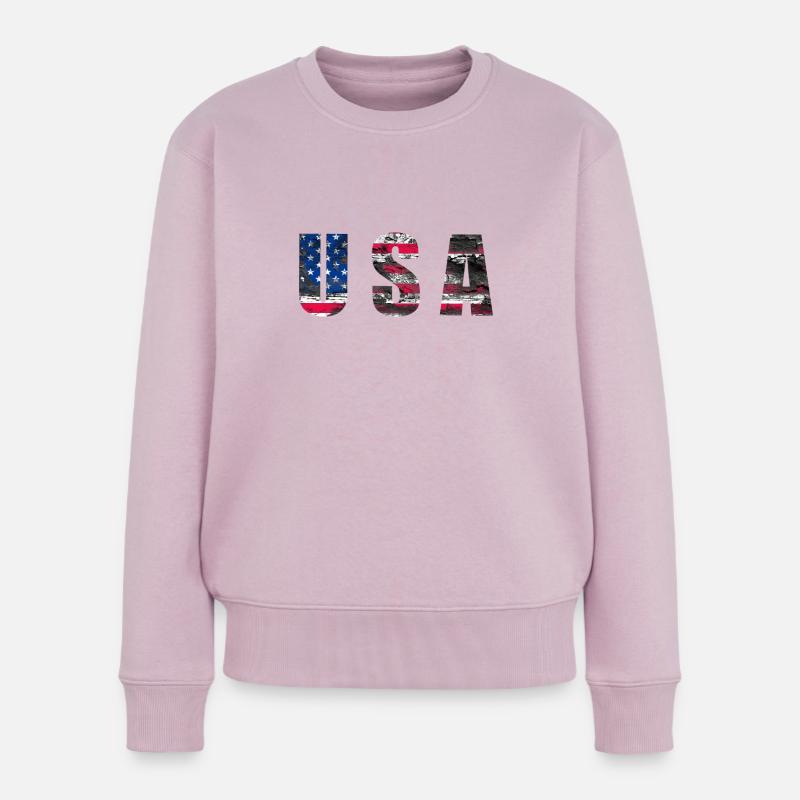 USA - Frauen Premium Bio Pullover - Altrosa