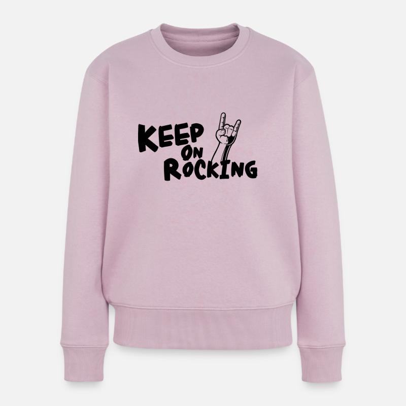 KEEP ON ROCKING !!!!!!! - Frauen Premium Bio Pullover - Altrosa