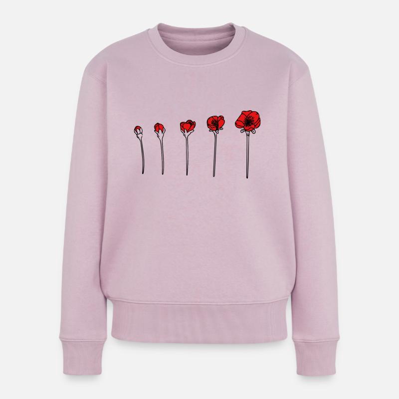 Mohn - Frauen Premium Bio Pullover - Altrosa