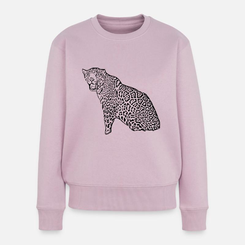 leopard schwarz - Frauen Premium Bio Pullover - Altrosa