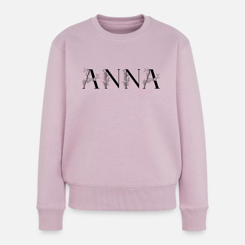 Name - Anna - Frauen Premium Bio Pullover - Altrosa