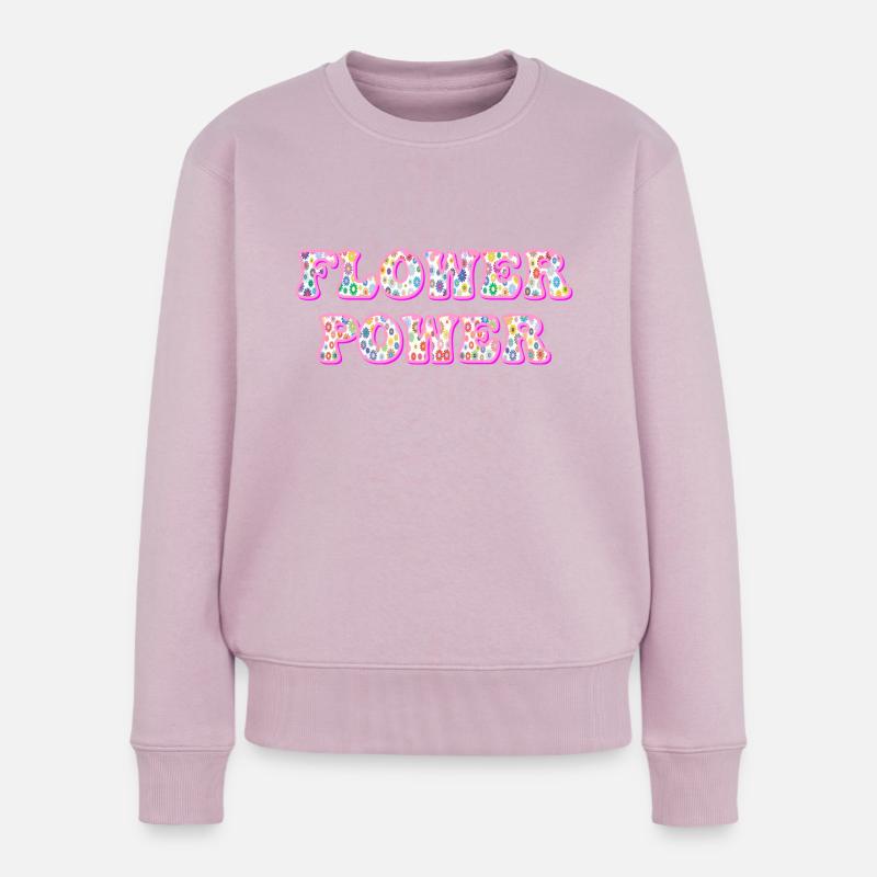 FLOWER POWER - Frauen Premium Bio Pullover - Altrosa