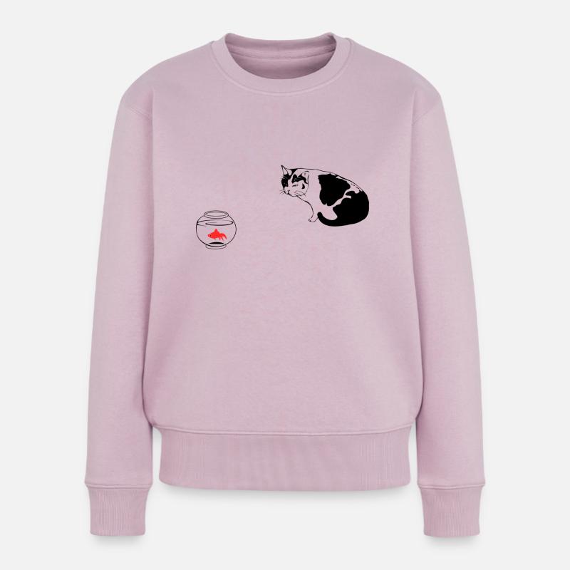katze - Frauen Premium Bio Pullover - Altrosa