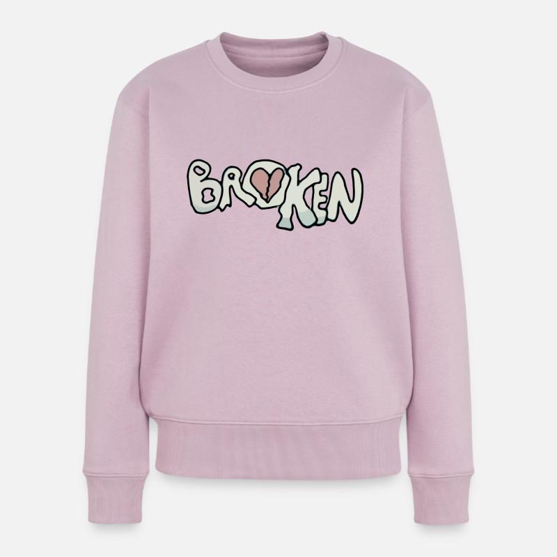 Broken Heart - Frauen Premium Bio Pullover - Altrosa