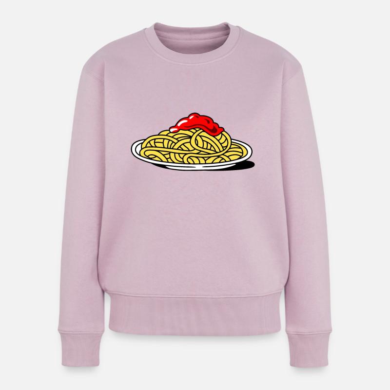 Spaghetti mit Tomaten - Frauen Premium Bio Pullover - Altrosa