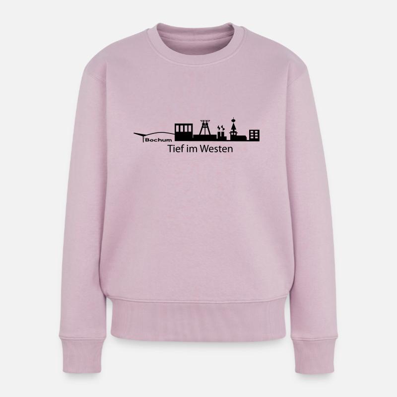 Skyline Bochum Tief im Westen - Frauen Premium Bio Pullover - Altrosa