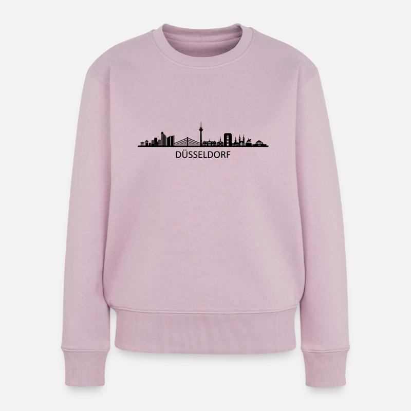 Skyline - Düsseldorf - Frauen Premium Bio Pullover - Altrosa