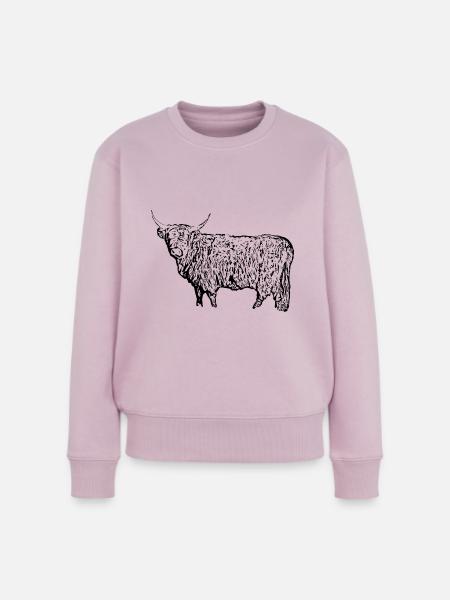 Schottisches Hochlandrind - Frauen Premium Bio Pullover - Altrosa