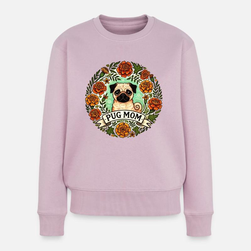 Mops-Mama - Frauen Premium Bio Pullover - Altrosa