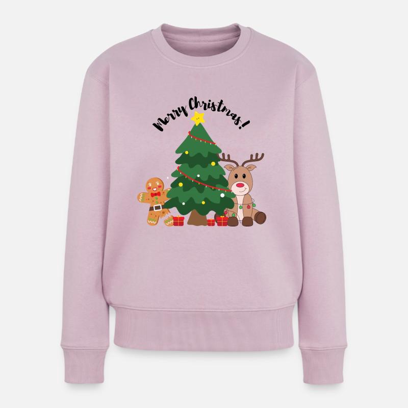 Weihnachtsrentiere - Frauen Premium Bio Pullover - Altrosa