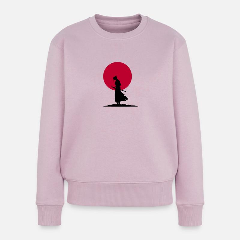 Samouraï et soleil - Pull Premium bio Femme - rose poudré
