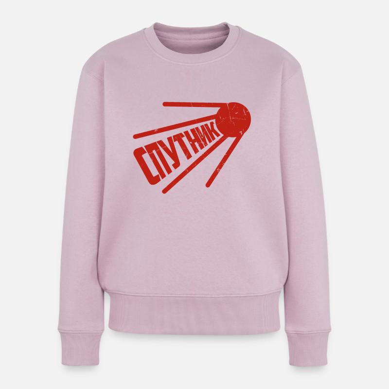Sputnik Russischer Satellit Spruch Soviet Russland - Frauen Premium Bio Pullover - Altrosa