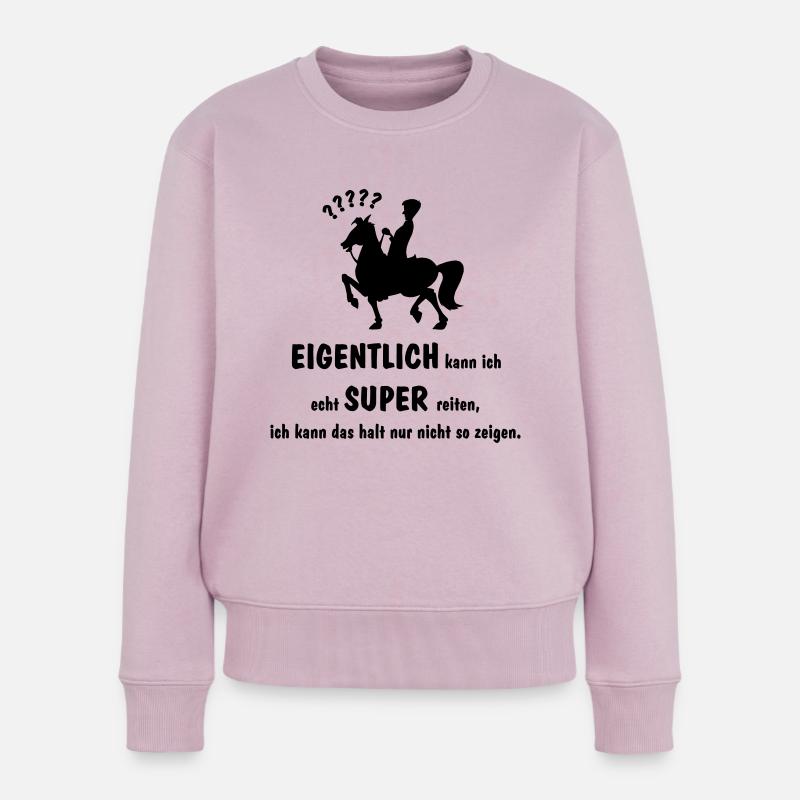 reiten - Frauen Premium Bio Pullover - Altrosa