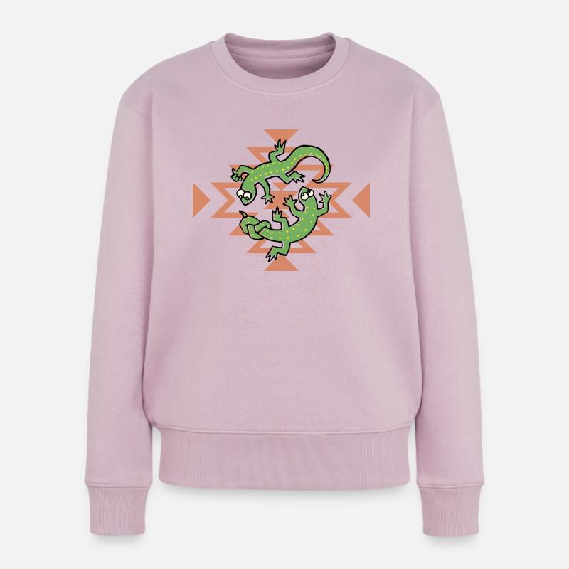 Klettern, Eidechse - Frauen Premium Bio Pullover - Altrosa
