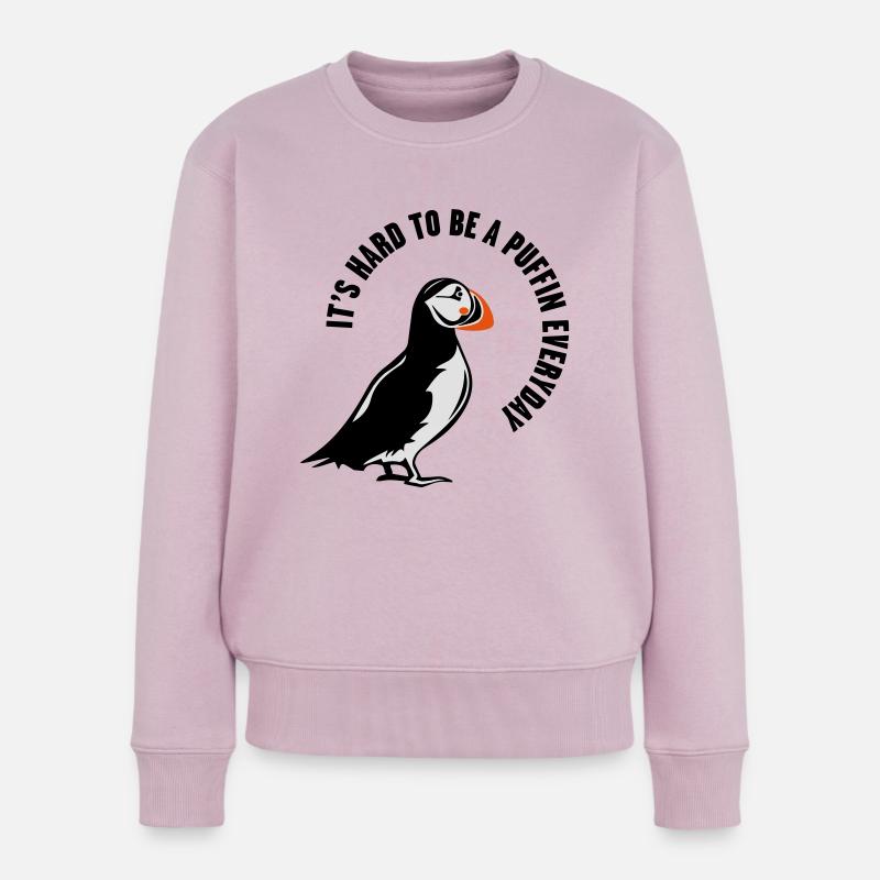 PUFFIN - Frauen Premium Bio Pullover - Altrosa