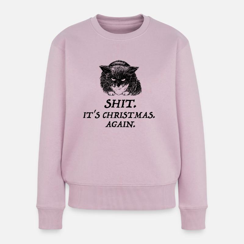 bad cat christmas - Frauen Premium Bio Pullover - Altrosa