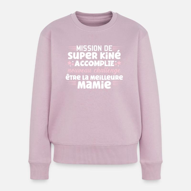Ancienne kiné. Kinésithérapeute idée cadeau - Pull Premium bio Femme - rose poudré