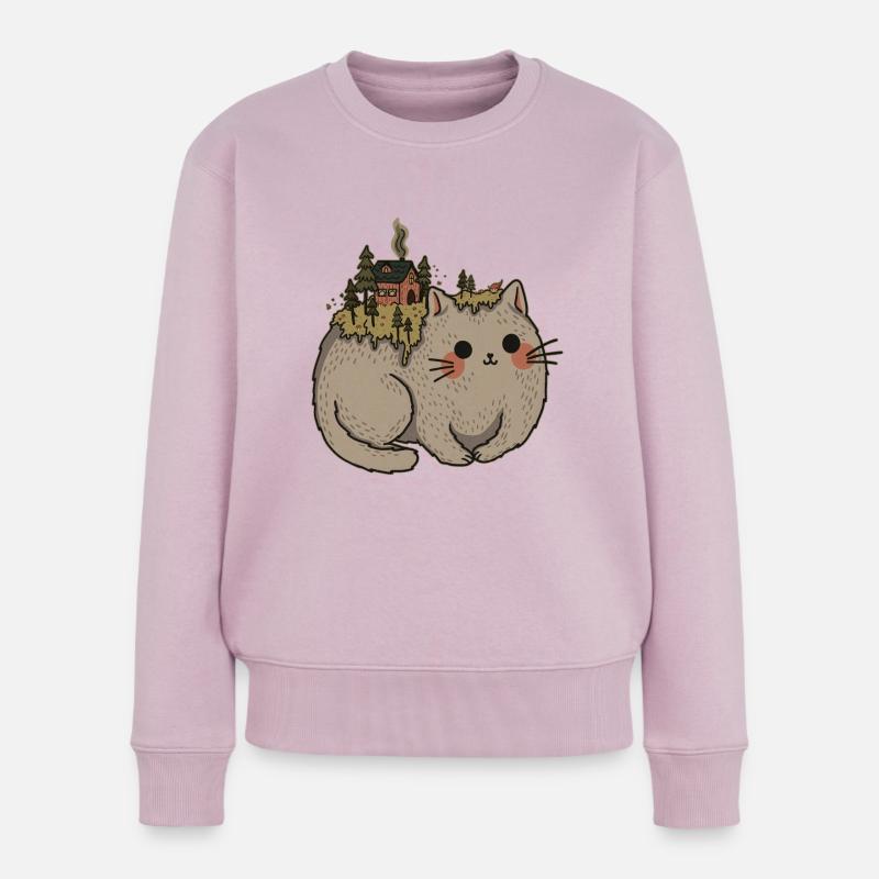 Mossy Cat Berg - Frauen Premium Bio Pullover - Altrosa
