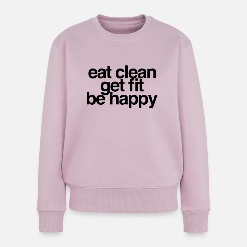 T-shirt de remise en forme propre manger - Pull Premium bio Femme - rose poudré