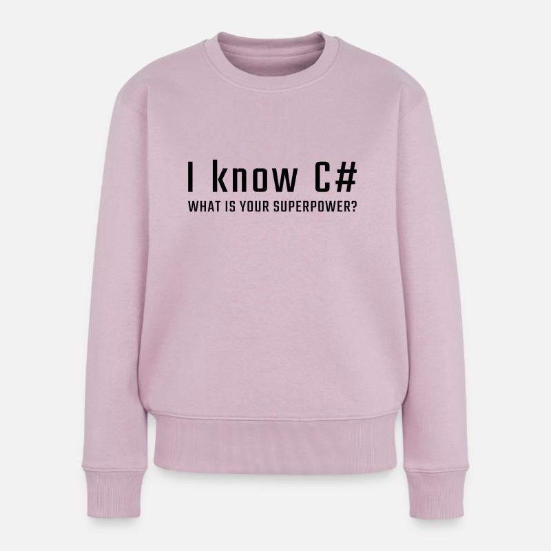 Je connais C # - Pull Premium bio Femme - rose poudré