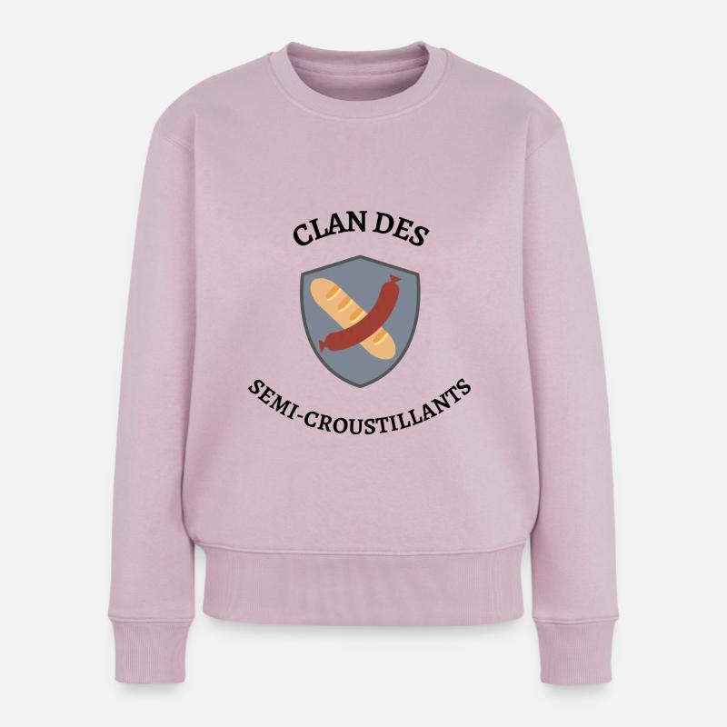 Clan des semi-croustillants - Pull Premium bio Femme - rose poudré
