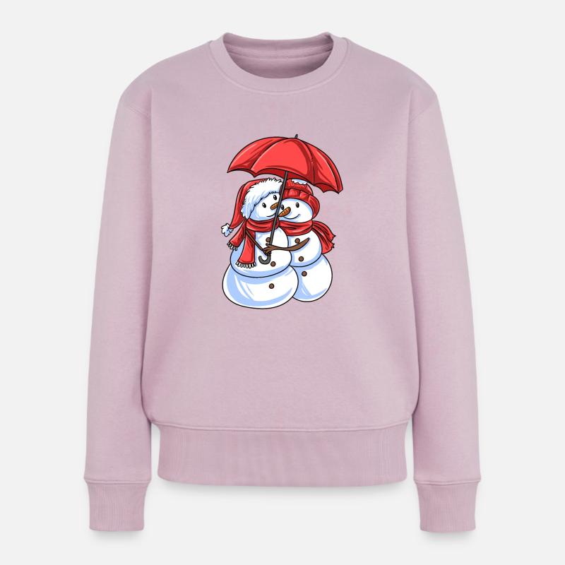 Schneemann Liebe - Frauen Premium Bio Pullover - Altrosa