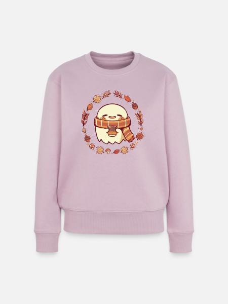 Gespenstische Herbst-Vibes - Frauen Premium Bio Pullover - Altrosa