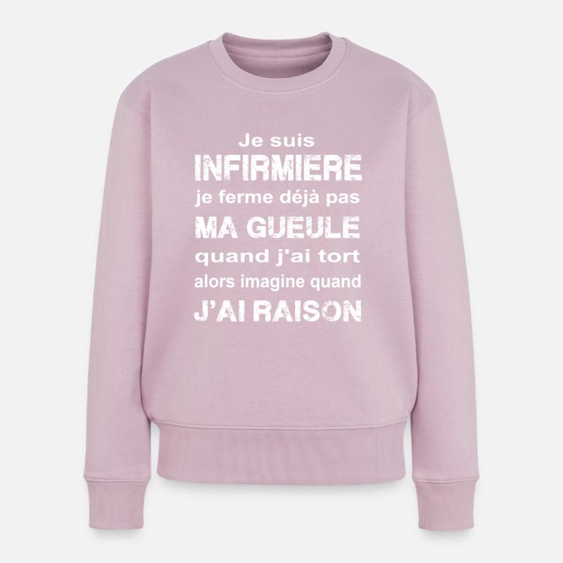 Je suis infirmiere - Pull Premium bio Femme - rose poudré