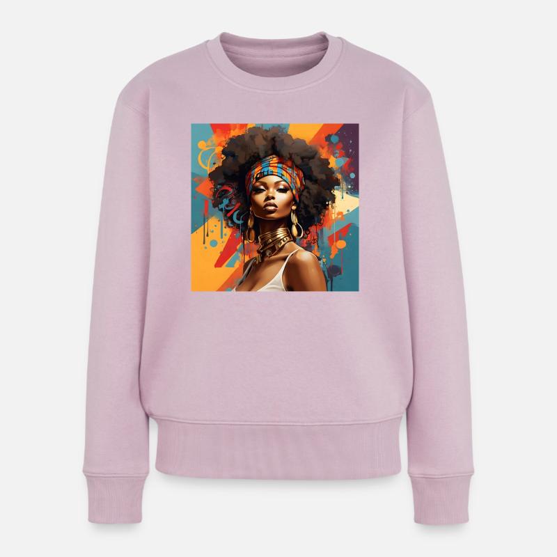 Afro-kulturelle Brillanz - Frauen Premium Bio Pullover - Altrosa