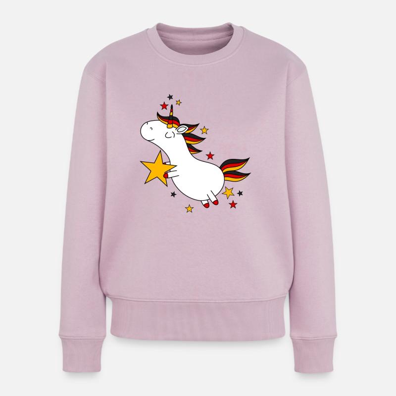 Deutschland Einhorn - Frauen Premium Bio Pullover - Altrosa