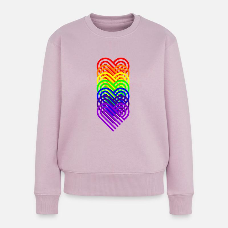 Regenbogen, Regenbogen, Regenbogen, Regenbogen, Regenbogen - Frauen Premium Bio Pullover - Altrosa