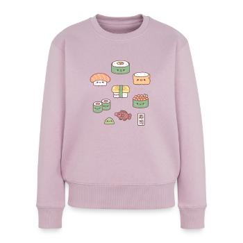 Mignon sushi japonais Nigiri Maki Gunkan Set - Pull Premium bio Femme - rose poudré - Devant - Julia (174cm)
