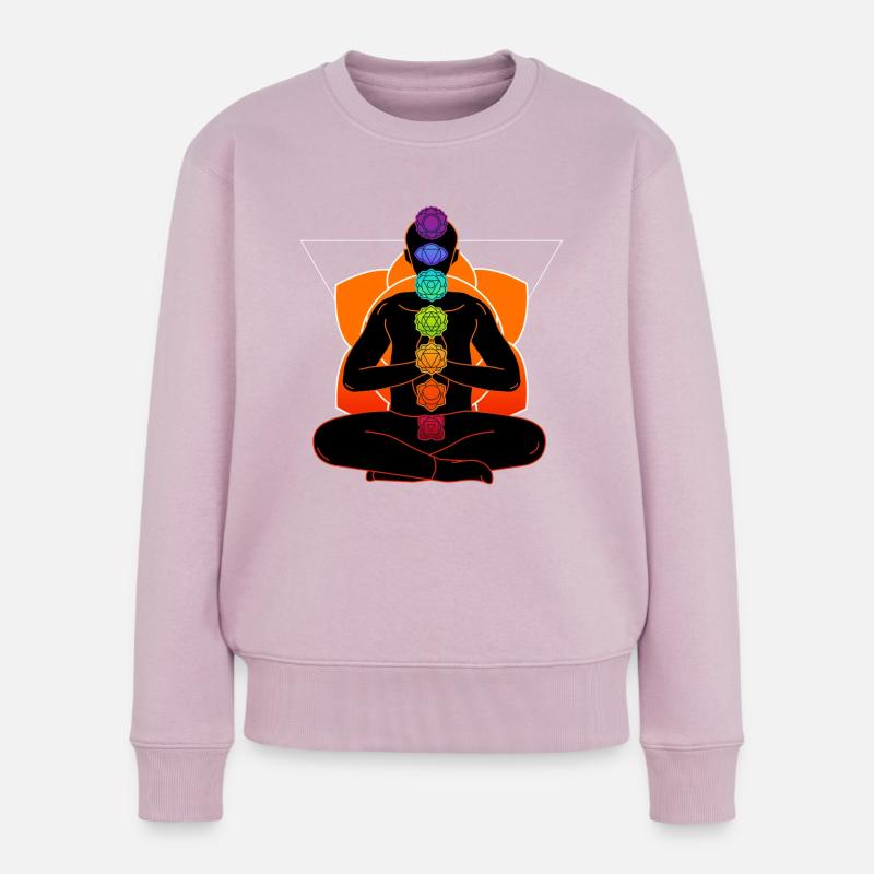 Meditations-Chakren - Frauen Premium Bio Pullover - Altrosa