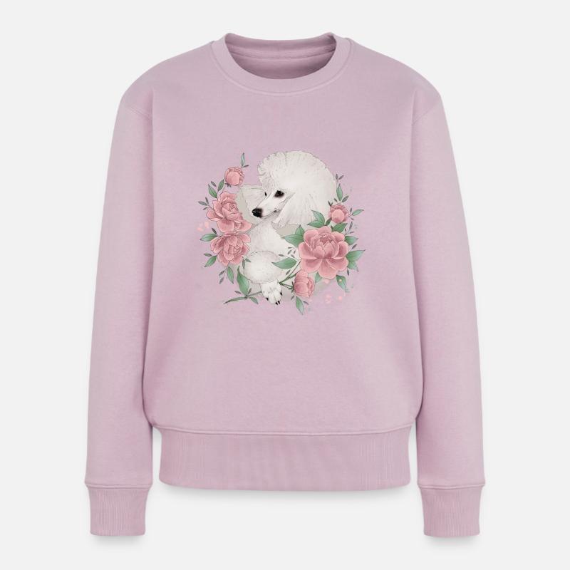 Pudel weiß - Frauen Premium Bio Pullover - Altrosa