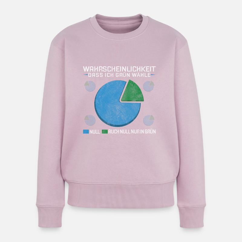 Wahrscheinlichkeit dass ich Grün wähle Null - Frauen Premium Bio Pullover - Altrosa